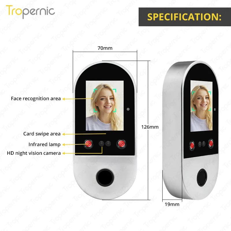 Tuya Smart Life App Face Recognition Door Lock Time Attendance Acesso