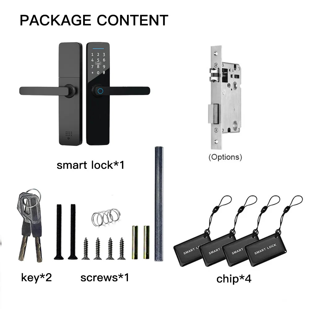 Phipulo Tuya Electronic Smart Door Lock With Biometric Fingerprint