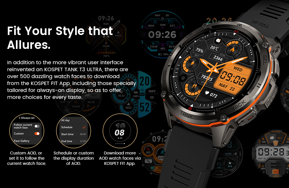 2024 NEW KOSPET TANK T3 Ultra GPS Smartwatches For Men Women Electronic Fitness Smart Watch Military Digital Waterproof Watches 2024 NEW KOSPET TANK T3 Ultra GPS Smartwatches For Men Women Electronic Fitness Smart Watch Military Digital Waterproof Watches