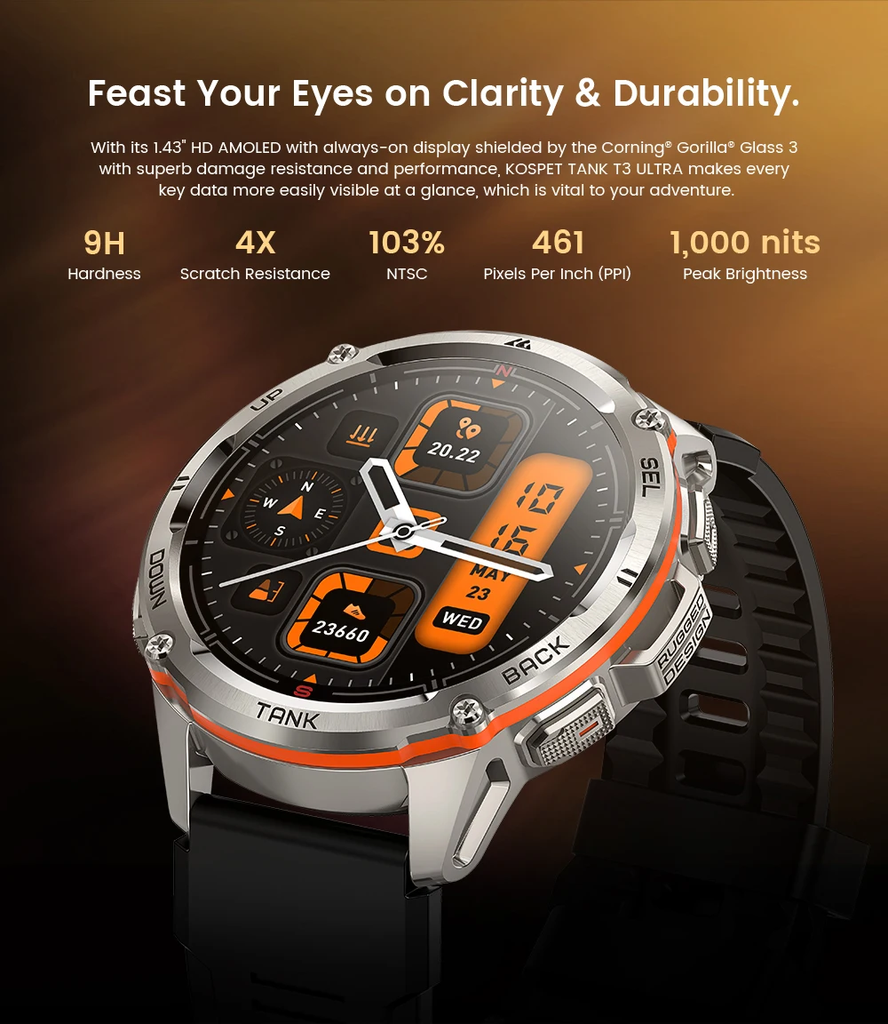 2024 NEW KOSPET TANK T3 Ultra GPS Smartwatches For Men Women Electronic Fitness Smart Watch Military Digital Waterproof Watches 2024 NEW KOSPET TANK T3 Ultra GPS Smartwatches For Men Women Electronic Fitness Smart Watch Military Digital Waterproof Watches
