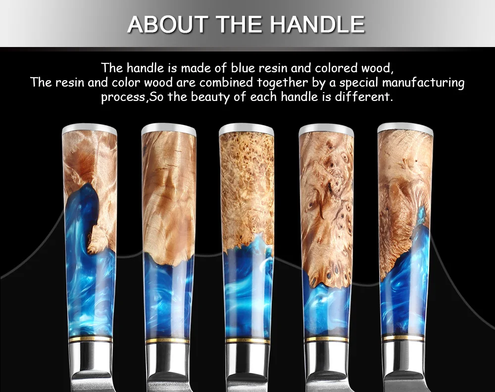 XITUO Kitchen Knives Set Damascus Steel VG10 Chef Knife Cleaver Paring Bread Knife Blue Resin Stabilised Wood Handle 1-7PCS set XITUO Kitchen Knives Set Damascus Steel VG10 Chef Knife Cleaver Paring Bread Knife Blue Resin Stabilised Wood Handle 1-7PCS set