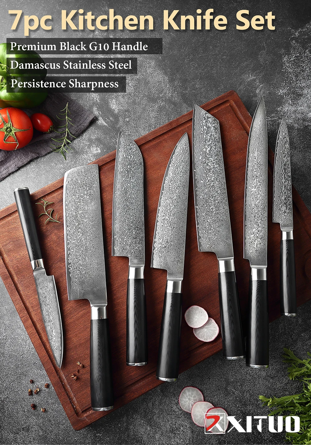XITUO Damascus Kitchen Knives-Set Japan VG10 Chef Knife Sankotu Cleaver Bone Knives Utility Kiritsuke Paring Knife Cooking Tools XITUO Damascus Kitchen Knives-Set Japan VG10 Chef Knife Sankotu Cleaver Bone Knives Utility Kiritsuke Paring Knife Cooking Tools