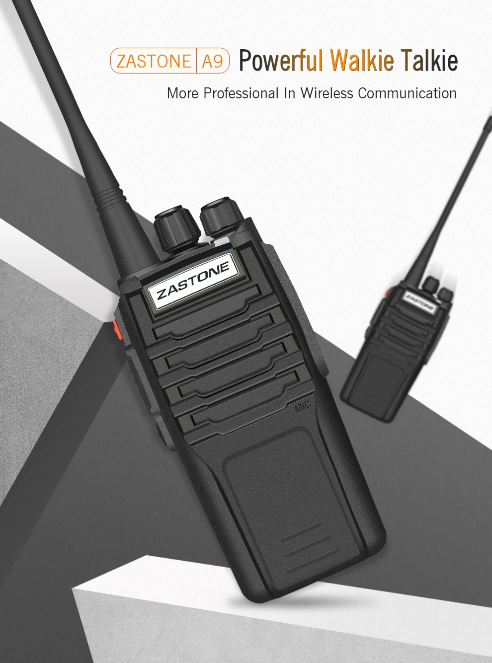 Zastone A9 10W Two Way Radio VHF UHF Walkie Talkie Handheld Transceiver CB Radio Portable Long Distance Comunicador