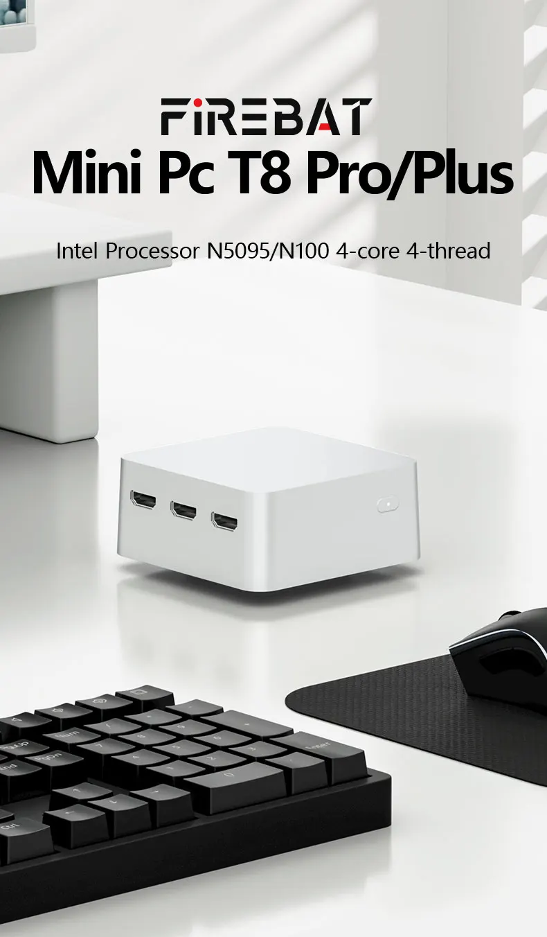 FIREBAT T8 PLUS Mini PC Gamer Intel N100 N5095 CPU Windows 11 Mini PC