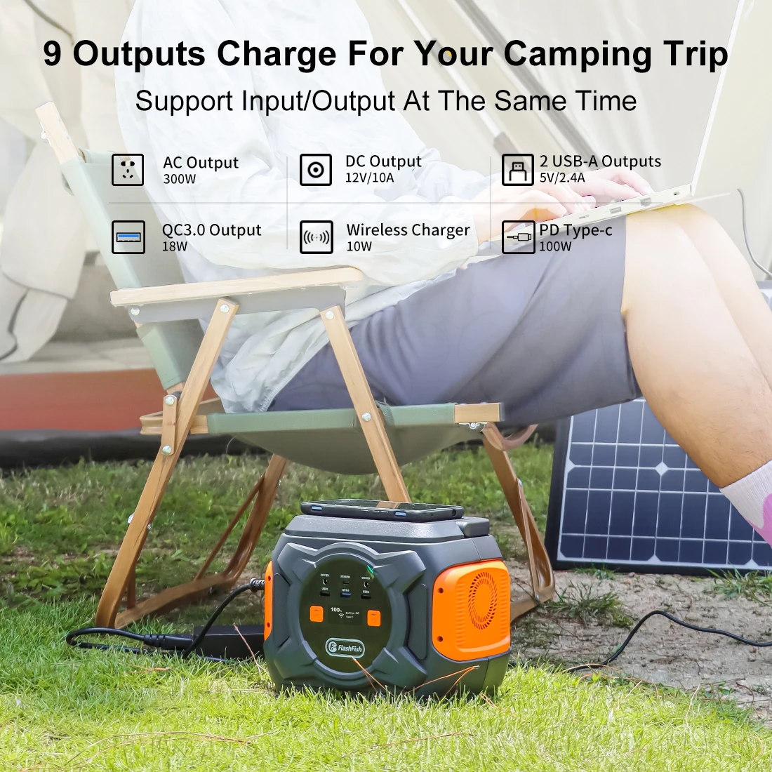 Flashfish Power Station 320W Portable Solar Generator 110V 230V Pure Sine Wave AC Output 292Wh Power Supply For Outdoor Camping Flashfish Power Station 320W Portable Solar Generator 110V 230V Pure Sine Wave AC Output 292Wh Power Supply For Outdoor Camping