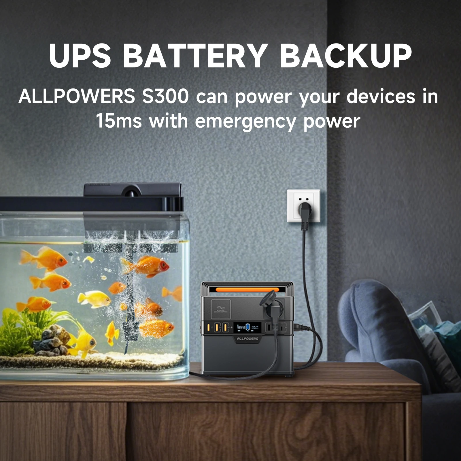 ALLPOWERS Portable Power Station 300W (Peak 500W), 288Wh Backup Battery Power Supply with Pure Sine Wave 110V / 220V AC Outlets ALLPOWERS Portable Power Station 300W (Peak 500W), 288Wh Backup Battery Power Supply with Pure Sine Wave 110V / 220V AC Outlets