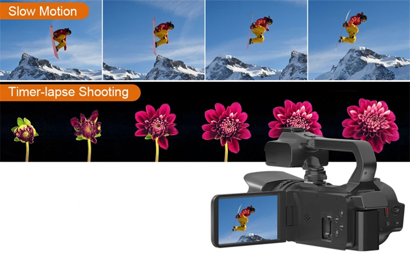 4K 60FPS Camcorder 64MP YouTube Professional Digital Video Camera Streaming Auto Focus 4