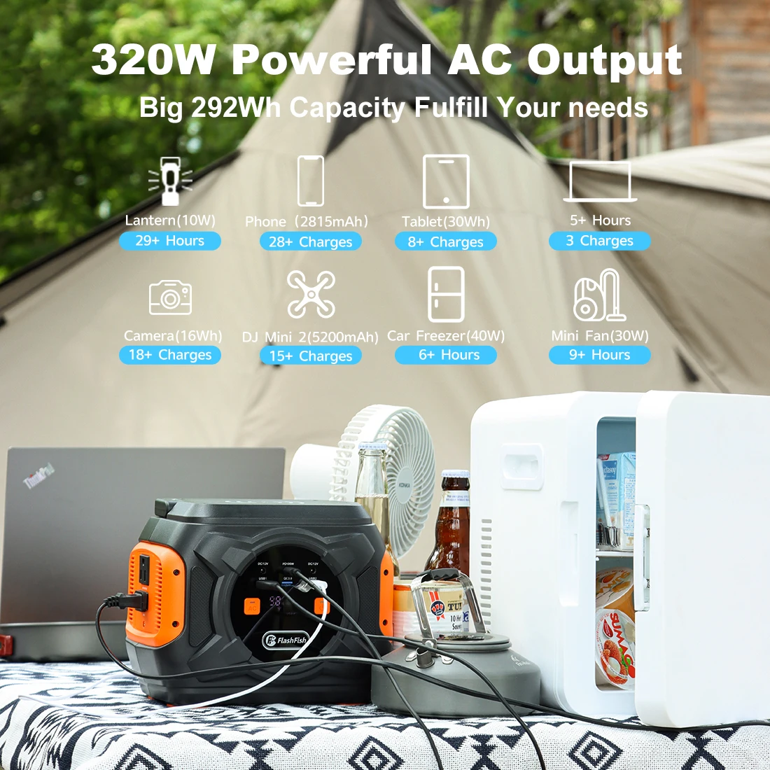 Flashfish Power Station 320W Portable Solar Generator 110V 230V Pure Sine Wave AC Output 292Wh Power Supply For Outdoor Camping Flashfish Power Station 320W Portable Solar Generator 110V 230V Pure Sine Wave AC Output 292Wh Power Supply For Outdoor Camping