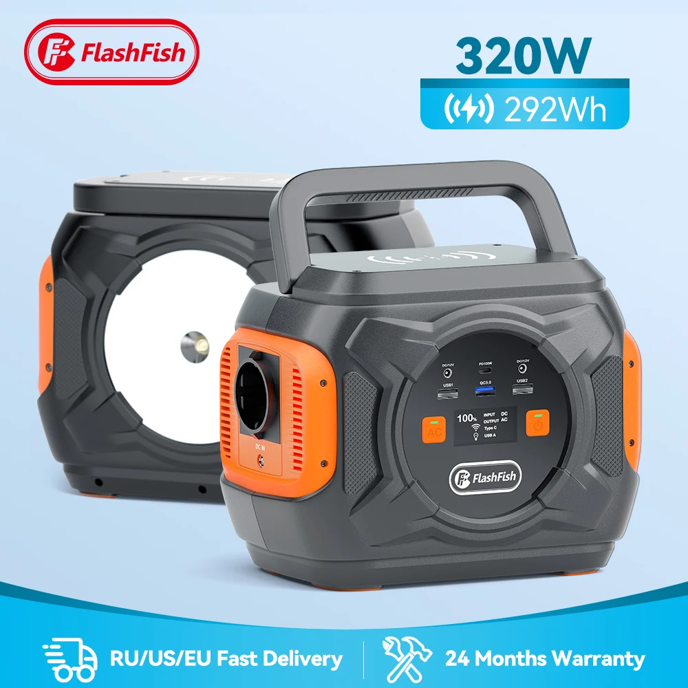 Flashfish Power Station 320W Portable Solar Generator 110V 230V Pure Sine Wave AC Output 292Wh Power Supply For Outdoor Camping Flashfish Power Station 320W Portable Solar Generator 110V 230V Pure Sine Wave AC Output 292Wh Power Supply For Outdoor Camping