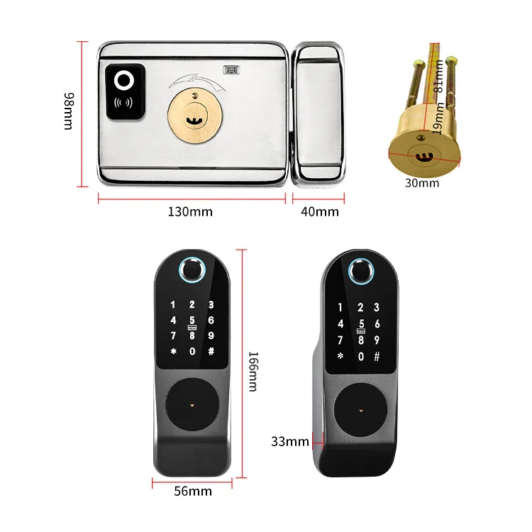 TYSH Tuya Remote Smart Door Lock With Wifi Outdoor Waterproof Double Fingerprint Lock Digital Electronic Card Keyless Smart Lock TYSH Tuya Remote Smart Door Lock With Wifi Outdoor Waterproof Double Fingerprint Lock Digital Electronic Card Keyless Smart Lock