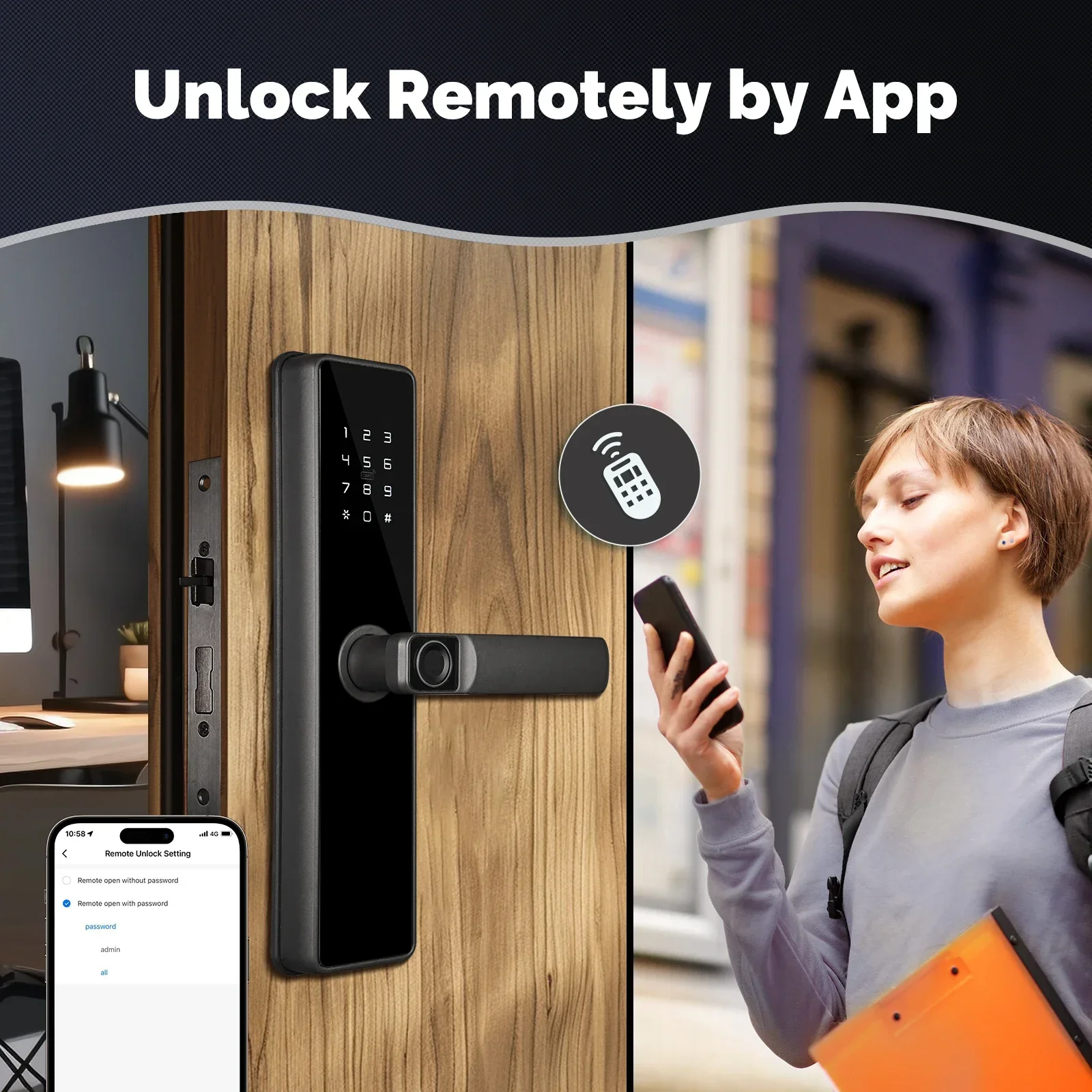 MOES Tuya ZigBee Smart Door Lock Indoor Password Fingerprint Remote Unlock Keycard Tamper Alarm Battery Powered Work With Alexa MOES Tuya ZigBee Smart Door Lock Indoor Password Fingerprint Remote Unlock Keycard Tamper Alarm Battery Powered Work With Alexa