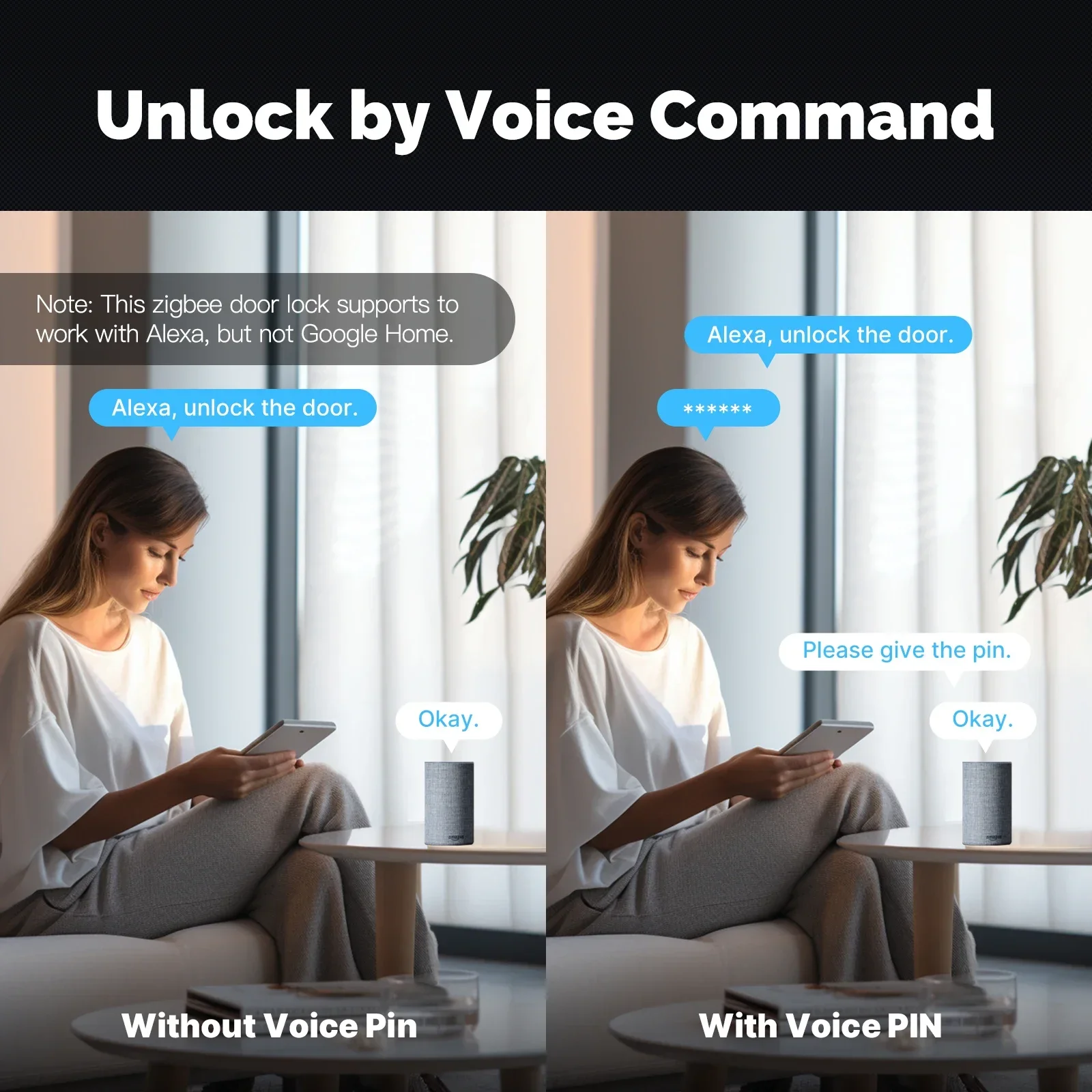 MOES Tuya ZigBee Smart Door Lock Indoor Password Fingerprint Remote Unlock Keycard Tamper Alarm Battery Powered Work With Alexa MOES Tuya ZigBee Smart Door Lock Indoor Password Fingerprint Remote Unlock Keycard Tamper Alarm Battery Powered Work With Alexa