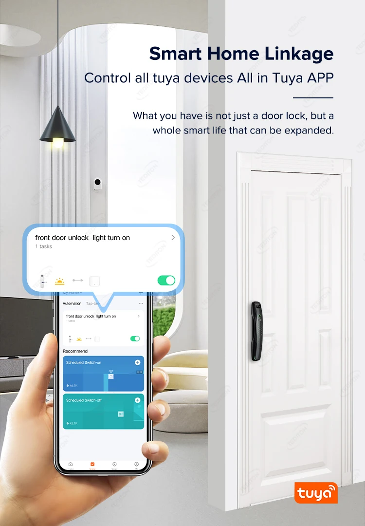 Tediton Waterproof Outdoor Automatic Electric Wireless Camera Fingerprint Digital Tuya 3d Facial Recognition Smart Door Lock Tediton Waterproof Outdoor Automatic Electric Wireless Camera Fingerprint Digital Tuya 3d Facial Recognition Smart Door Lock