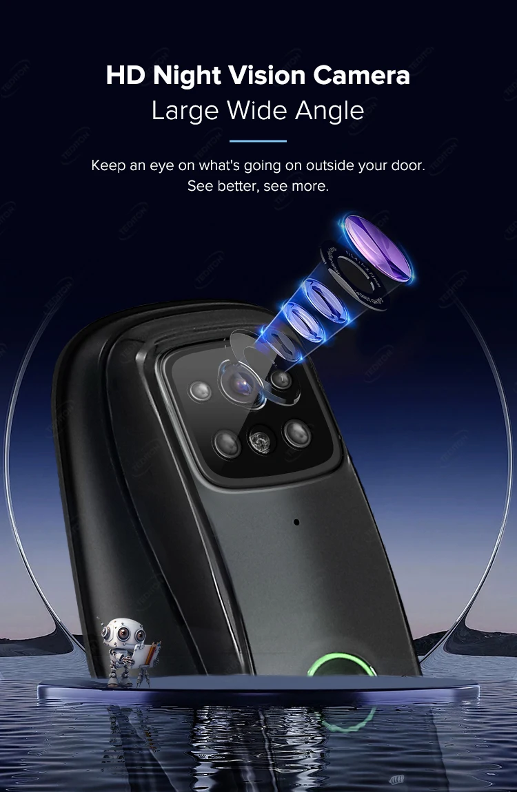 Tediton Waterproof Outdoor Automatic Electric Wireless Camera Fingerprint Digital Tuya 3d Facial Recognition Smart Door Lock Tediton Waterproof Outdoor Automatic Electric Wireless Camera Fingerprint Digital Tuya 3d Facial Recognition Smart Door Lock