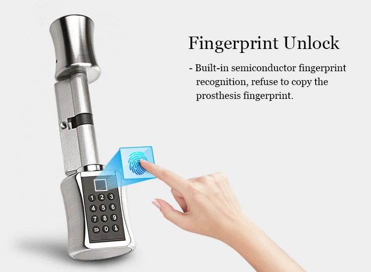Fingerprint Smart Cylinder Lock password Biometric Electronic door Lock with Code digital Keypad Home intelligent lock airbnb Fingerprint Smart Cylinder Lock password Biometric Electronic door Lock with Code digital Keypad Home intelligent lock airbnb