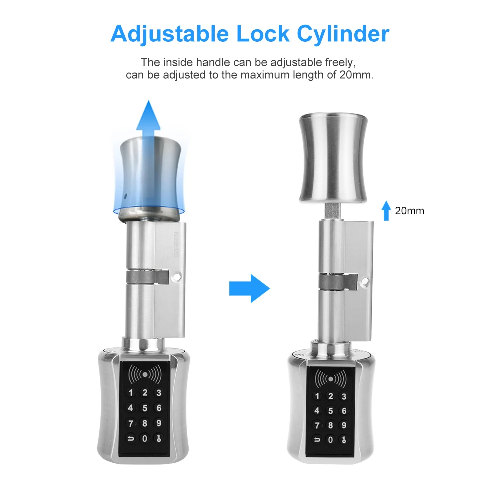 Fingerprint Smart Cylinder Lock password Biometric Electronic door Lock with Code digital Keypad Home intelligent lock airbnb Fingerprint Smart Cylinder Lock password Biometric Electronic door Lock with Code digital Keypad Home intelligent lock airbnb