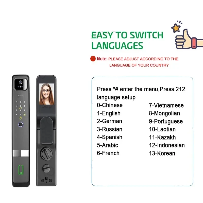 TUYA WIFI 3D Face Recognition Lock with Camera Fingerprint Magnetic Card Password Fully Automatic Smart Lock TUYA WIFI 3D Face Recognition Lock with Camera Fingerprint Magnetic Card Password Fully Automatic Smart Lock