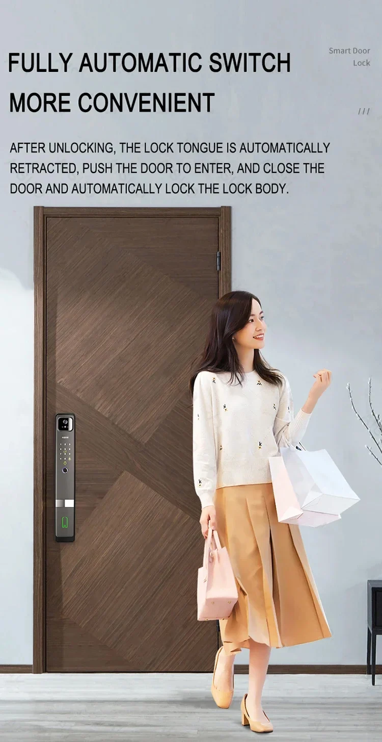 TUYA WIFI 3D Face Recognition Lock with Camera Fingerprint Magnetic Card Password Fully Automatic Smart Lock TUYA WIFI 3D Face Recognition Lock with Camera Fingerprint Magnetic Card Password Fully Automatic Smart Lock