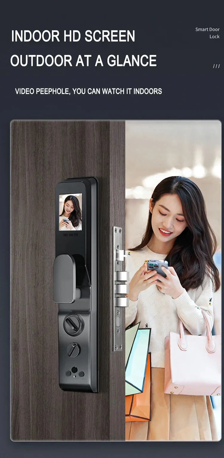 TUYA WIFI 3D Face Recognition Lock with Camera Fingerprint Magnetic Card Password Fully Automatic Smart Lock TUYA WIFI 3D Face Recognition Lock with Camera Fingerprint Magnetic Card Password Fully Automatic Smart Lock