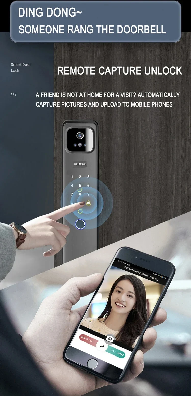 TUYA WIFI 3D Face Recognition Lock with Camera Fingerprint Magnetic Card Password Fully Automatic Smart Lock TUYA WIFI 3D Face Recognition Lock with Camera Fingerprint Magnetic Card Password Fully Automatic Smart Lock