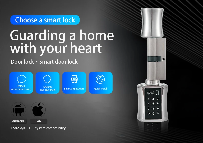 Smart Lock DIY keyless double replacement cylinder lock TT lock app WiFi euro cylinder smart locks Smart Lock DIY keyless double replacement cylinder lock TT lock app WiFi euro cylinder smart locks
