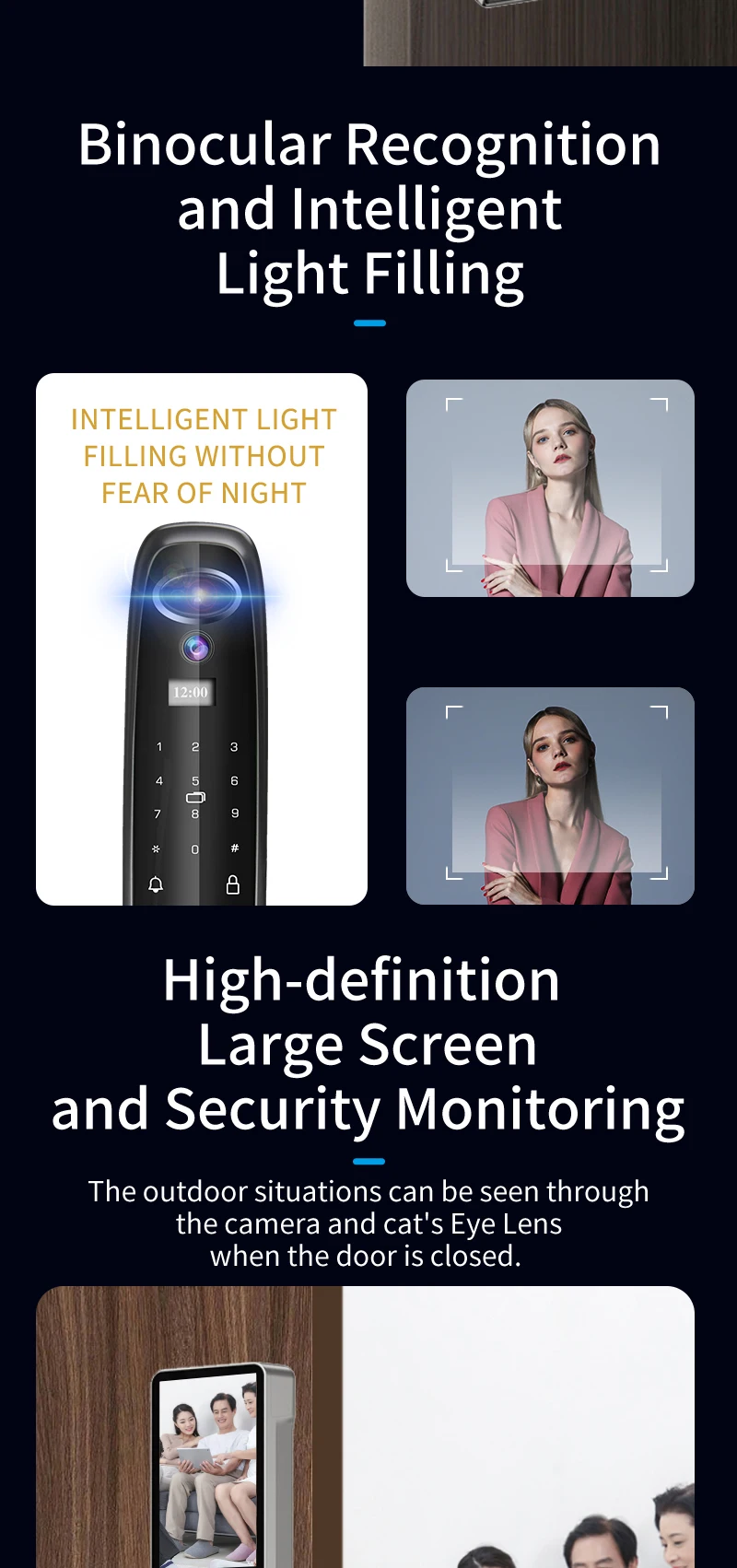 XSDTS Wifi Tuya APP Face Recognition Smart Door Lock With Camera Video Call Voice Intercom Digital Door Lock Automatic Door Lock XSDTS Wifi Tuya APP Face Recognition Smart Door Lock With Camera Video Call Voice Intercom Digital Door Lock Automatic Door Lock