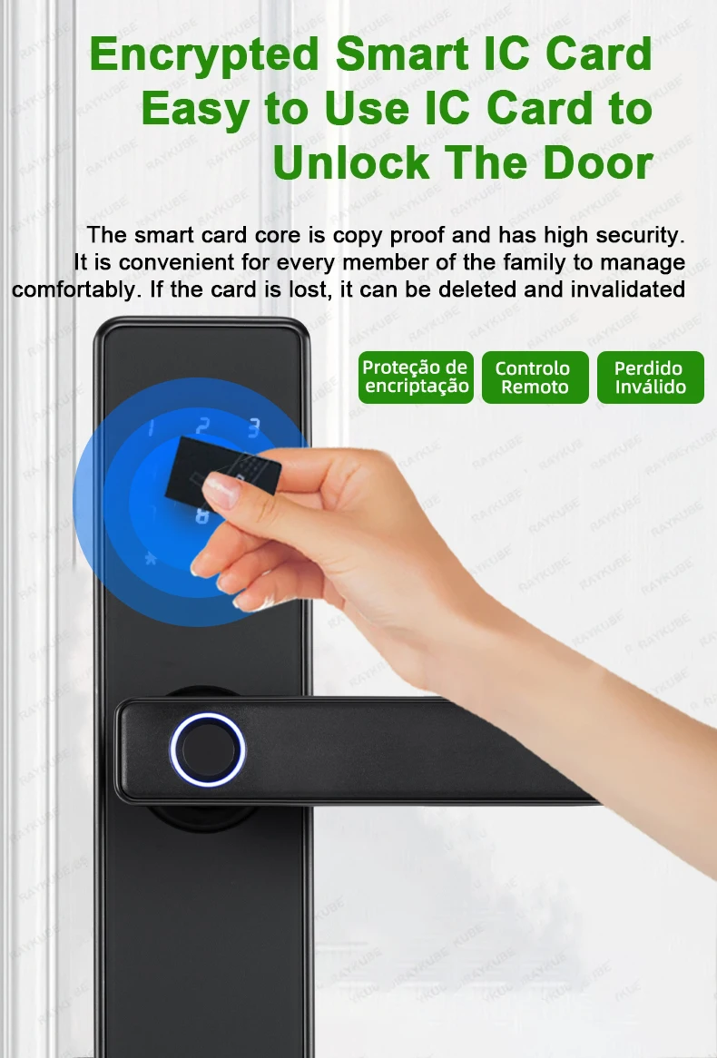 2024 NEW RAYKUBE K20 9-language Biometric Fingerprint Door Lock Electronic Door Lock with Tuya APP/IC Card/Password/ Key Unlock 2024 NEW RAYKUBE K20 9-language Biometric Fingerprint Door Lock Electronic Door Lock with Tuya APP/IC Card/Password/ Key Unlock