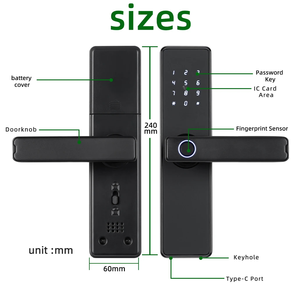 2024 NEW RAYKUBE K20 9-language Biometric Fingerprint Door Lock Electronic Door Lock with Tuya APP/IC Card/Password/ Key Unlock 2024 NEW RAYKUBE K20 9-language Biometric Fingerprint Door Lock Electronic Door Lock with Tuya APP/IC Card/Password/ Key Unlock