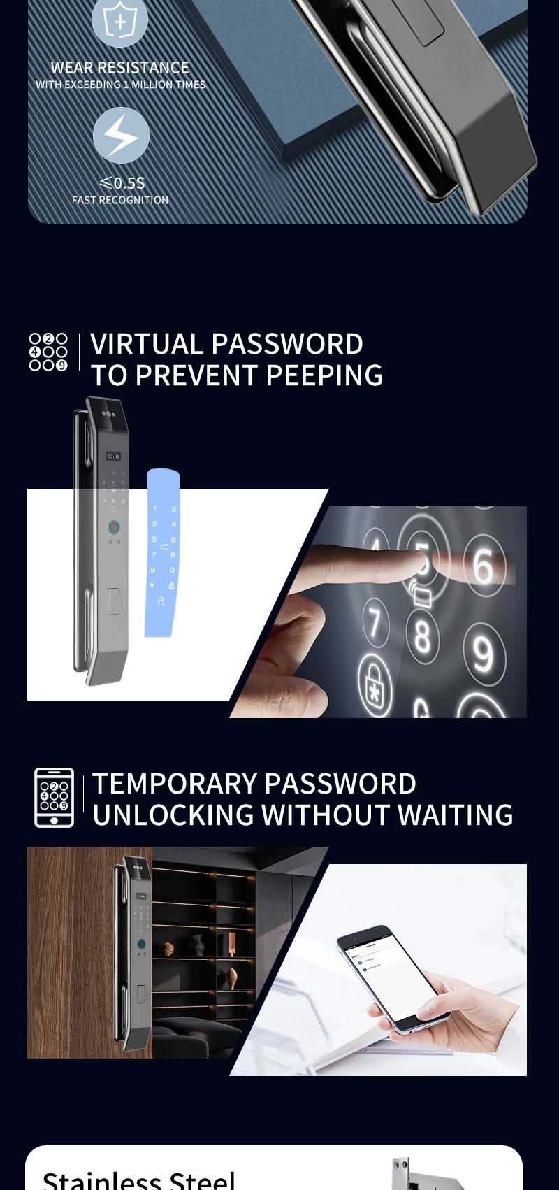 XSDTS Wifi Tuya APP Face Recognition Smart Door Lock With Camera Video Call Voice Intercom Digital Door Lock Automatic Door Lock XSDTS Wifi Tuya APP Face Recognition Smart Door Lock With Camera Video Call Voice Intercom Digital Door Lock Automatic Door Lock