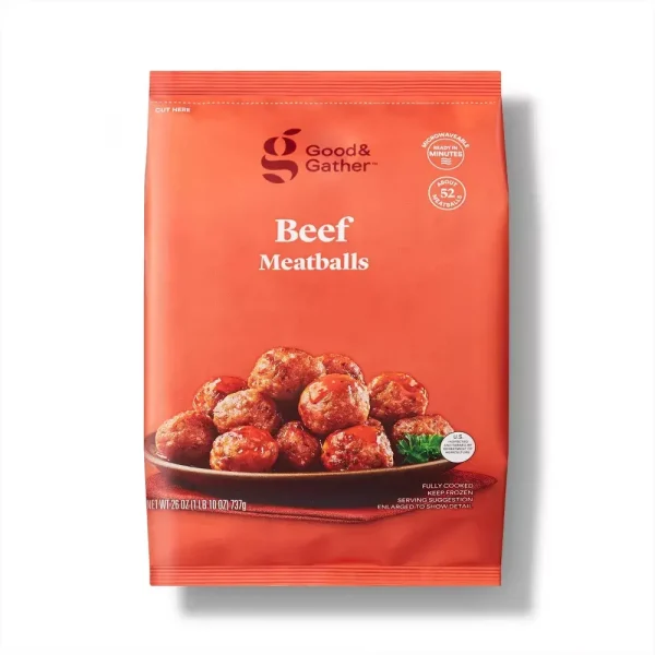 Good & Gather Beef Meatballs - Frozen - 26oz Fully Cooked